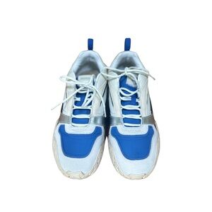 Puma Women’s Kyron Awakening Graphic Blue and White Low Top Trainers Sneakers